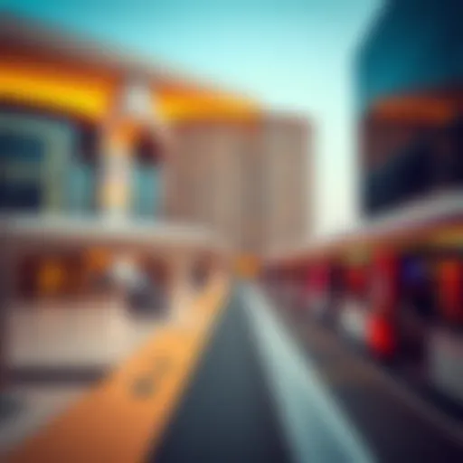 A panoramic view of Dubai's metro station showcasing modern architecture