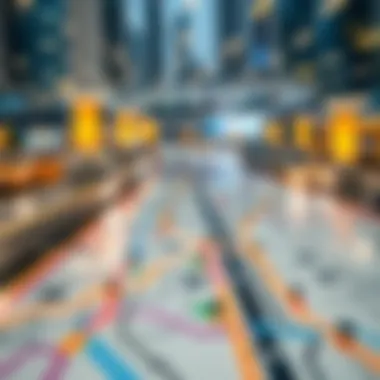 Metro Connectivity Map in Dubai Map highlighting metro connectivity in Dubai