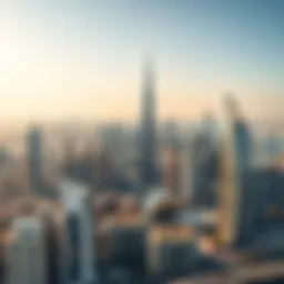 Stunning skyline of Dubai with iconic buildings