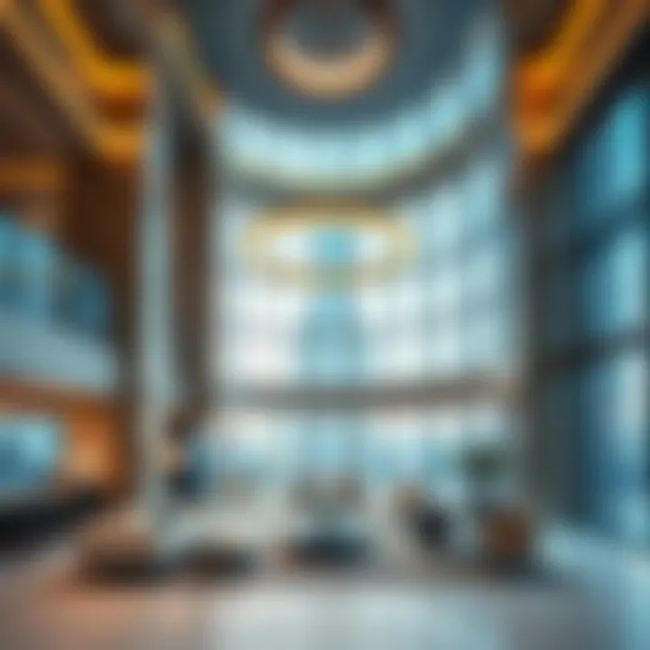 Interior shot displaying the modern design elements within Opera Tower