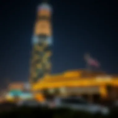 Illuminated Nightscape of Opera Tower Night view highlighting the illuminated facade of Opera Tower