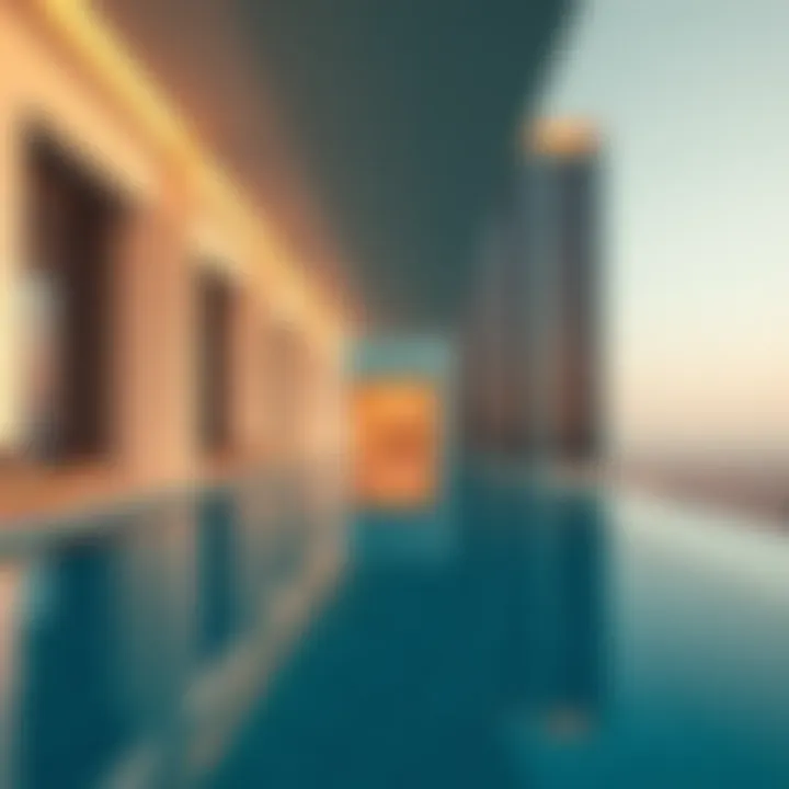 Architectural Elegance of the Infinity Pool Architectural details of the infinity pool emphasizing modern design and elegance