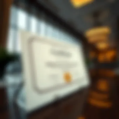 A certification certificate awarded for completing a real estate brokerage course.