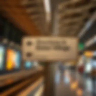 Directions to Global Village from Metro Signage indicating directions to Global Village from the metro station