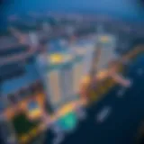 A stunning aerial view of Sky View Residences showcasing its architectural elegance