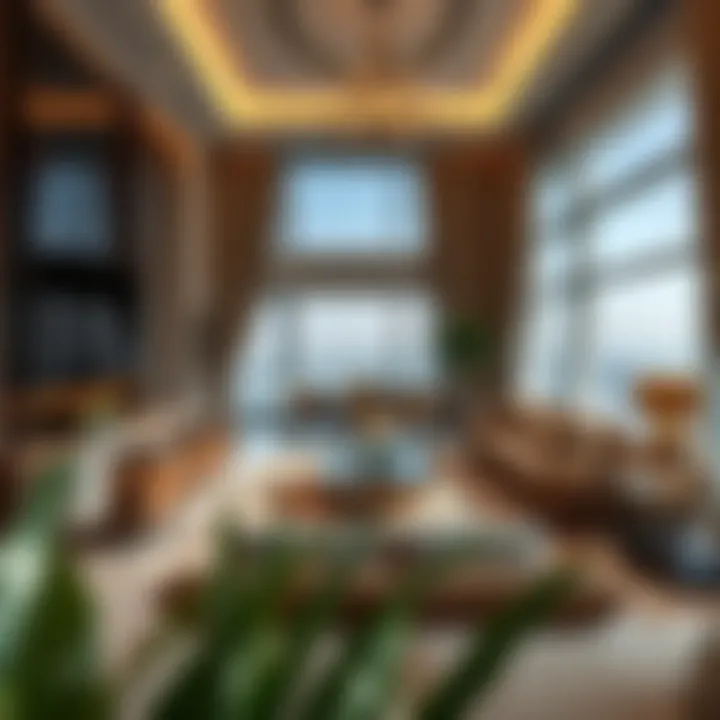 Opulent Living Space at Sky View Residences Luxurious living room interior featuring contemporary design and panoramic views
