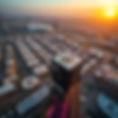 Aerial view highlighting Sunrise Building's strategic location in Silicon Oasis