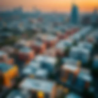 Aerial view of a vibrant neighborhood in Dubai filled with modern architecture