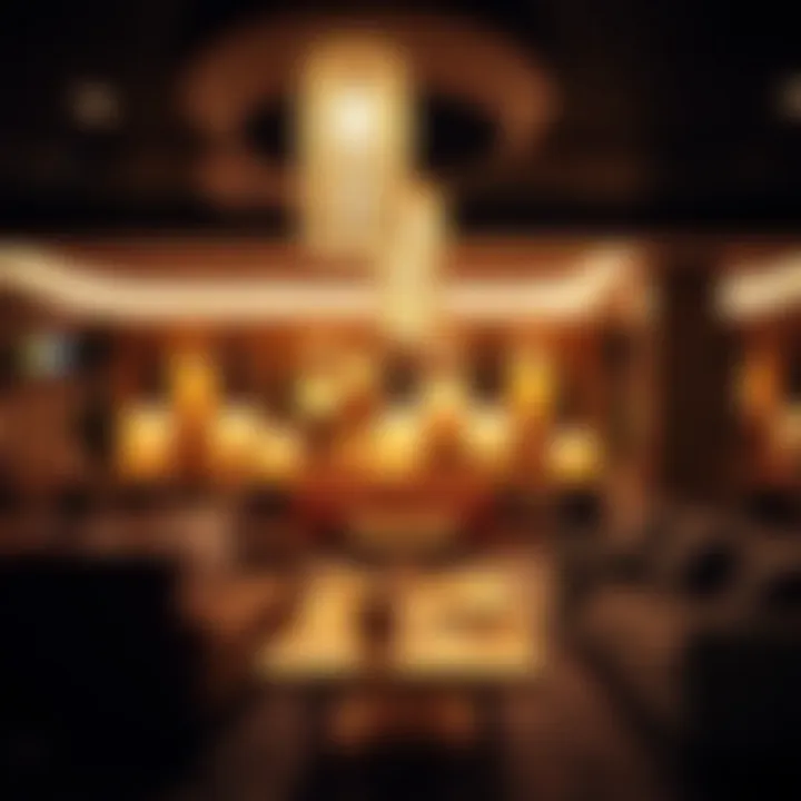 Chic lounge ambiance with unique lighting and design