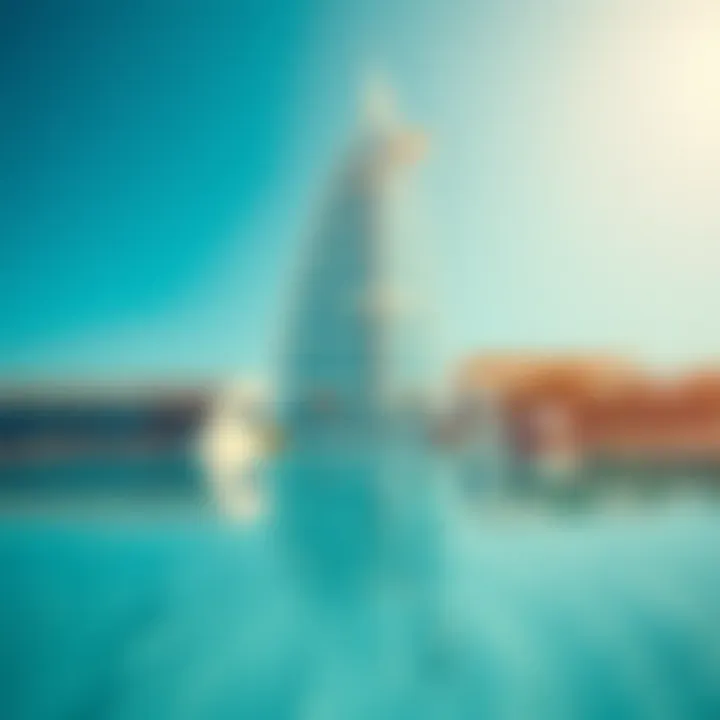 Stunning view of Burj Al Arab against a clear blue sky