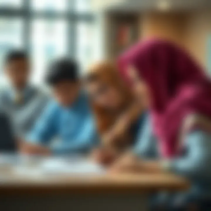 Cultural Diversity in Dubai's Education Students from different cultures collaborating on a project