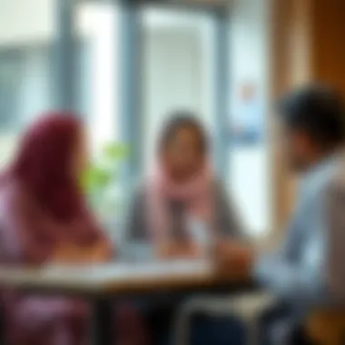 Informed Choices in Dubai's Schooling Parents discussing educational options in a school setting