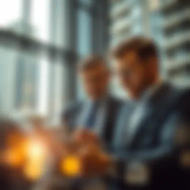 Investors analyzing property data on digital devices