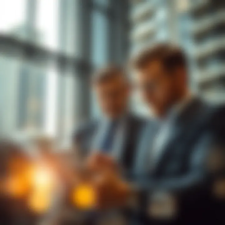 Investors analyzing property data on digital devices