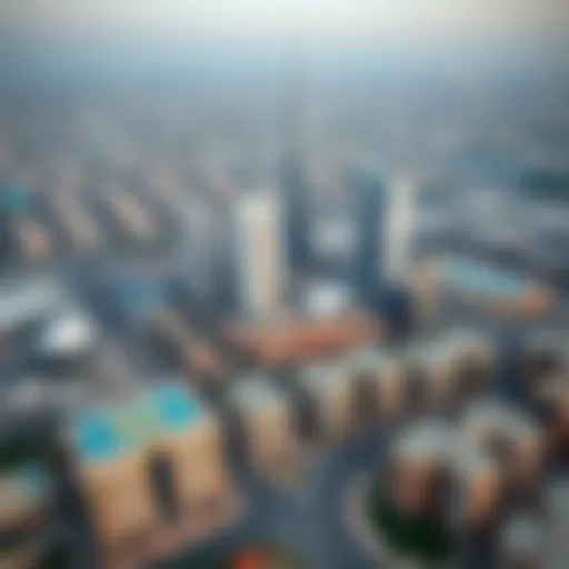 Aerial view of Al Ghazania with skyscrapers