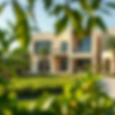 Residential Beauty in Tilal Al Ghaf Beautifully designed residential area in Tilal Al Ghaf surrounded by lush greenery.