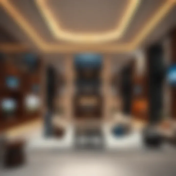 Interior layout showcasing the Sales Center features