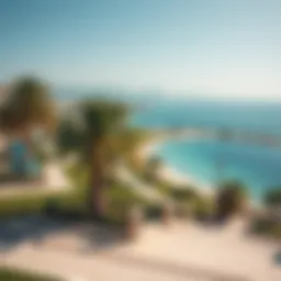 Panoramic view of Umm Suqeim Beach Park showcasing its lush greenery and coastal beauty