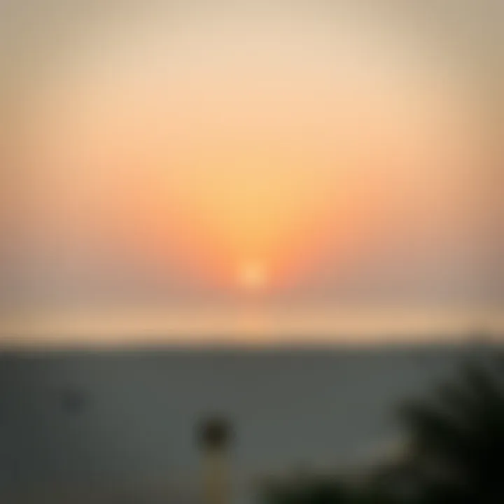 Tranquil Sunset at Umm Suqeim Beach Park Serene sunset view over the Arabian Gulf from Umm Suqeim Beach Park