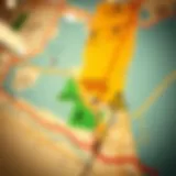 Map showcasing Dubai bus zones and routes