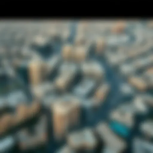 Aerial View of Karama Aerial view of Karama district in Dubai showcasing urban development