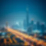 Conceptual representation of location numbers in Dubai's skyline