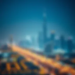 Conceptual representation of location numbers in Dubai's skyline