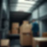 A professional mover carefully loading boxes into a truck