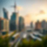 Modern Dubai Skyline: A Hub of Real Estate Development Dubai skyline showcasing modern architecture and real estate development