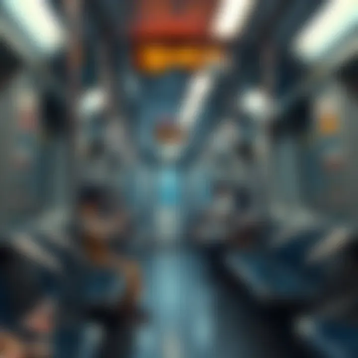 A Glimpse into Peak Commuting Times Inside a Dubai Metro train during peak hours
