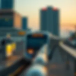 Dubai Metro station at dawn