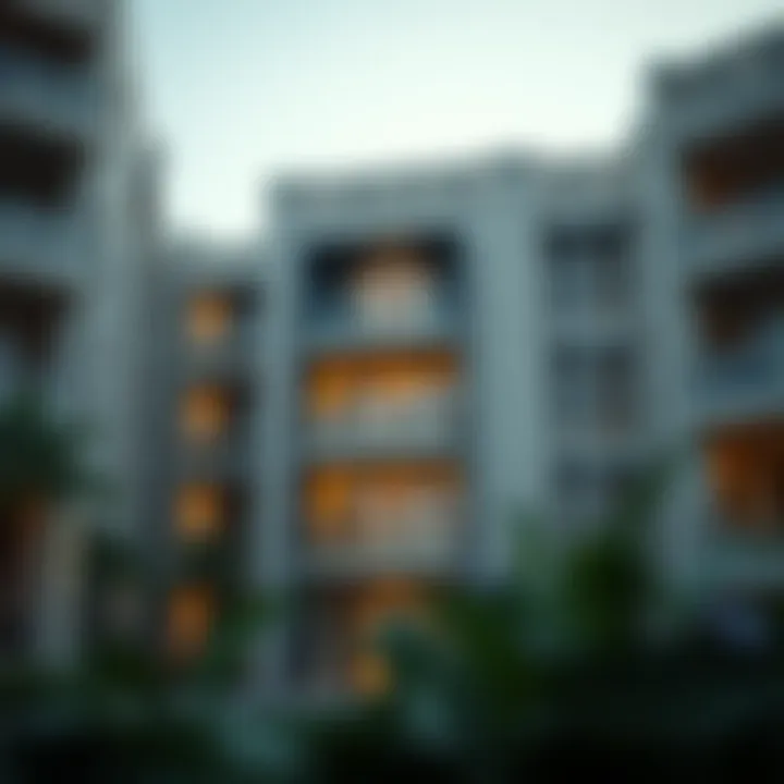 Architectural details of a luxury residential project in Dubai