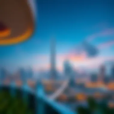 Panoramic view of Viceroy Dubai's surroundings and city skyline