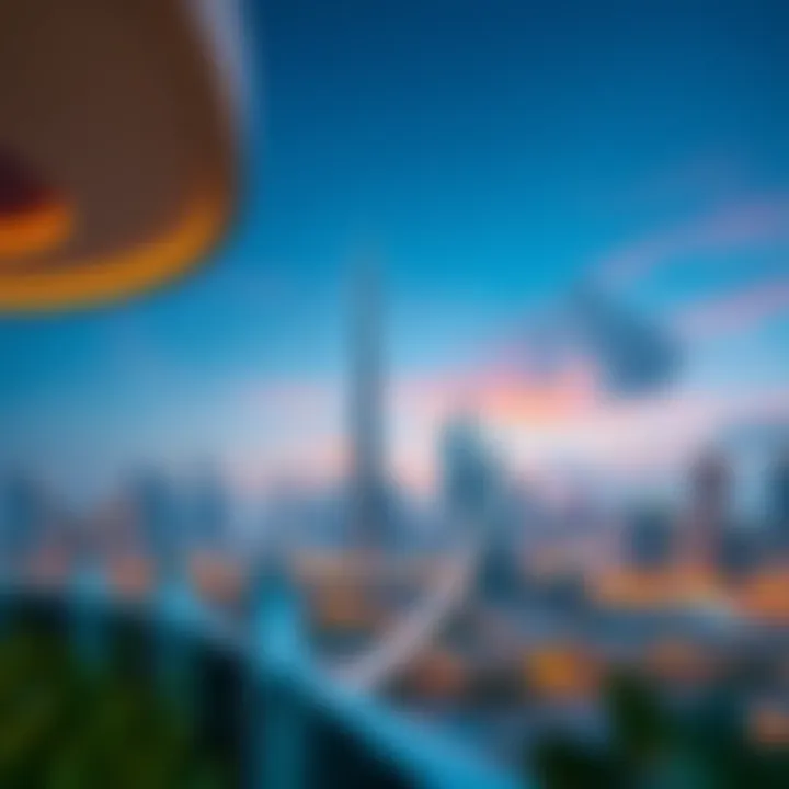 Panoramic view of Viceroy Dubai's surroundings and city skyline