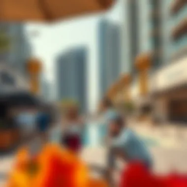 Vibrant Lifestyle Near W Residences Vibrant lifestyle scene around W Residences with nearby attractions