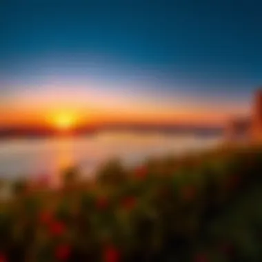 Sunset Over Yas Bay Vibrant sunset over Yas Bay highlighting its recreational spaces