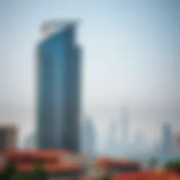 Stunning view of Zabeel Building against the Dubai skyline