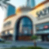 Exterior view of Zayed Shopping Center showcasing unique architecture